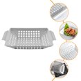 thumbnail image 2 of Camping Grill Tray Convenient Grill Topper Stainless Steel BBQ Pan Grill Accessory, 2 of 8