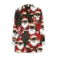 thumbnail image 4 of Womens Ugly Christmas Long Tunic Tops Funny Black Santa Graphic Print Sweatshirts Slouch Xmas Loose Sweater Tops, 4 of 5