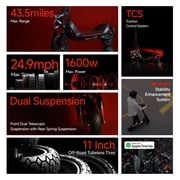 Segway ZT3 Pro Electric Scooter, 24.9 mph Max Speed, 43.5 Miles Max Range, Teens and Adults, Gray and Red