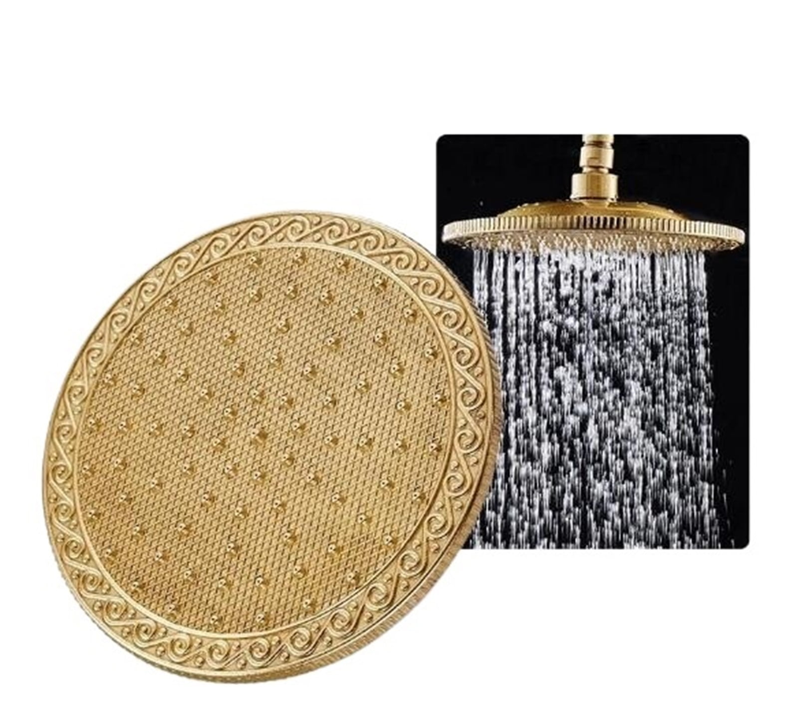 Antique Brass Carving Rainfall Shower Sets Faucet Mixer Tap Tub Faucet Brass Bath &amp; Shower Faucet Set Bathtub Faucet ,360° Swivel Spout