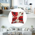 thumbnail image 5 of nygtbtfer Set of2 Beautiful Charming Oil Ink Painting Red Poppy FlowerThrow Pillow Case Cushion Cover Decorative for Sofa Living Room White, 5 of 7