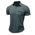 thumbnail image 3 of VSSSJ Men's Polo Shirts Short Sleeve Casual Regular Fit Button Up T-Shirts Lightweight Breathable Outdoor Golf Sports Shirts with Pocket Dark Gray XXL, 3 of 4