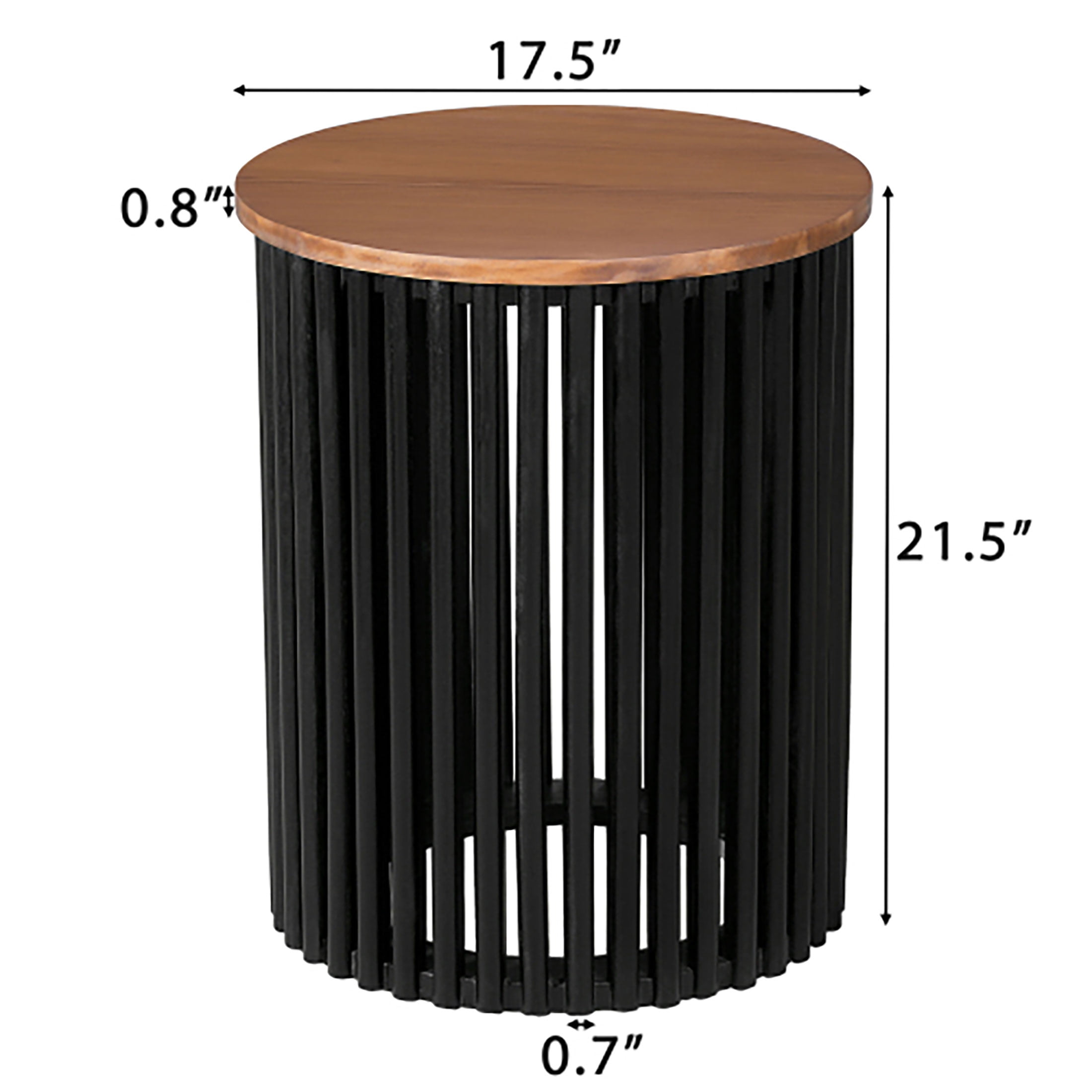 Kevinplus Wood Side Tables for Living Room, Small Space Natural, Black,21.50 Inch