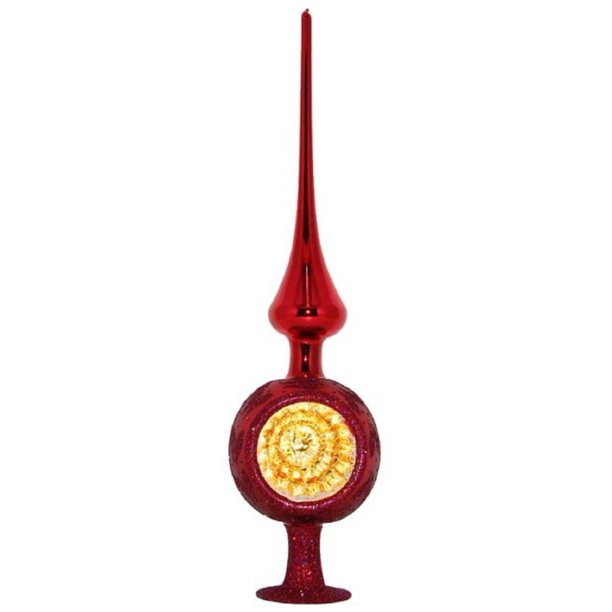 Inge Glas Red Fairy Reflections German Glass Reflector Christmas Tree Topper New