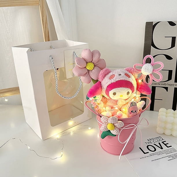 Muñeco de peluche con forma de flor eterna en maceta, de dibujos animados, con flores para profesores, regalo del Festival Qixi, regalo del Día del Profesor