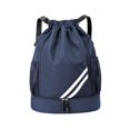 thumbnail image 4 of Mochila de baloncesto, bolsa de gimnasio plegable para fútbol, voleibol, pelota de Rugby Azul oscuro, 4 of 8