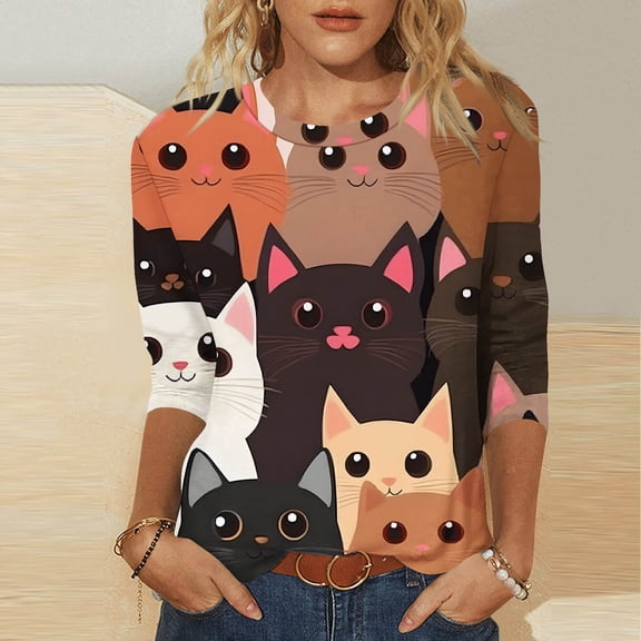 LiMoi Women Summer Blouses Dressy Women's 3/4 Length Sleeve T Shirts Summer Oversized Tshirts for Women Cheap Long Sleeve Graphic T Shirts my order