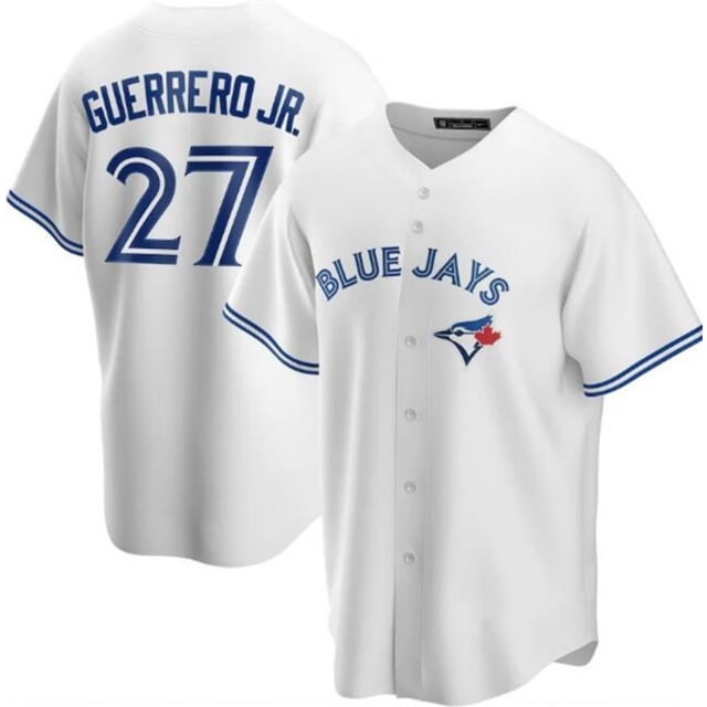 Nueva Camiseta De Béisbol Cardigan Blue Jays Baseball #27 Guerrero Jr. Ropa Deportiva De Verano Blanca-S(36)