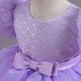 thumbnail image 7 of TTAO Baby Toddler Girls Sequined Bow Tulle Tutu Dress Princess Pageant Birthday Party Dressing Gown Purple 120, 7 of 7