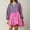 Hot Pink, variant on Generic Women Striped Fall Dresses Oversized Long Sleeve Pullover Top Patchwork Crewneck Sweatshirts Y2k Babydoll Dress