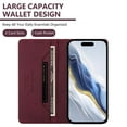 thumbnail image 2 of Magnetic Phone Case For iPhone 16 Pro Max 6.9-inch with RFID Blocking,Magnetic Closure,Card Slots,Cash Slot,Kickstand,Shockproof Flip Folio Protective Phone Case,Red,For iPhone 16 Pro Max, 2 of 10