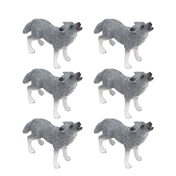 Figuras de lobo, 6 piezas de juguetes de figuras de lobo, modelo animal de lobo ártico, figuras de criaturas salvajes, rendimiento inigualable
