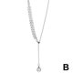thumbnail image 2 of Collar sencillo de perlas con forma de espiga de trigo para mujer, collar con colgante de hoja de sauce y perlas, collar largo de estilo frío para clavícula., 2 of 2