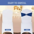 thumbnail image 4 of 30 PCS Spandex Chair Sashes Bows Stretch Chair Cover Band with Buckle Slider Universal Elastic Chair Ties for Wedding Banquet Party Event Decoration (Navy), 4 of 13