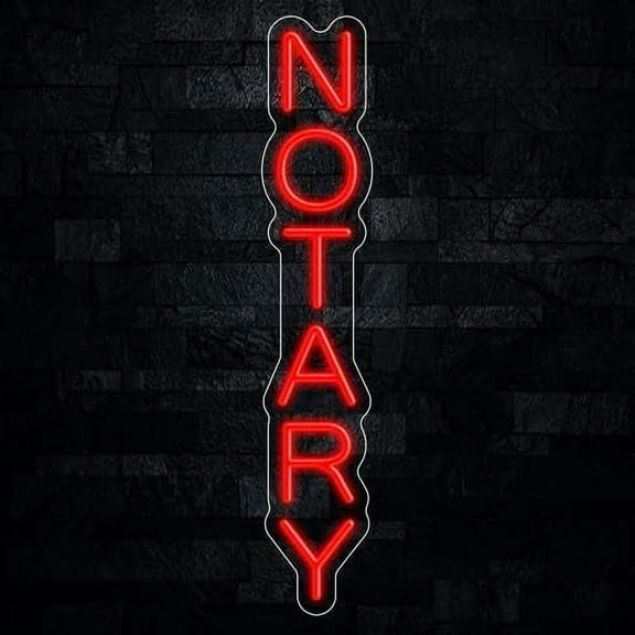 Notary LED Neon Sign 5"L x 27"H #32521