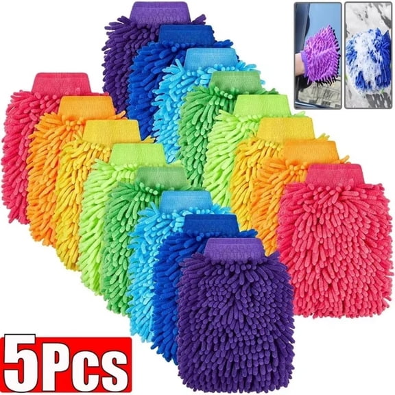 Baguer Car Wash Gloves Chenille Coral Fleece Gloves Washing Wiper Car Cleaning towel