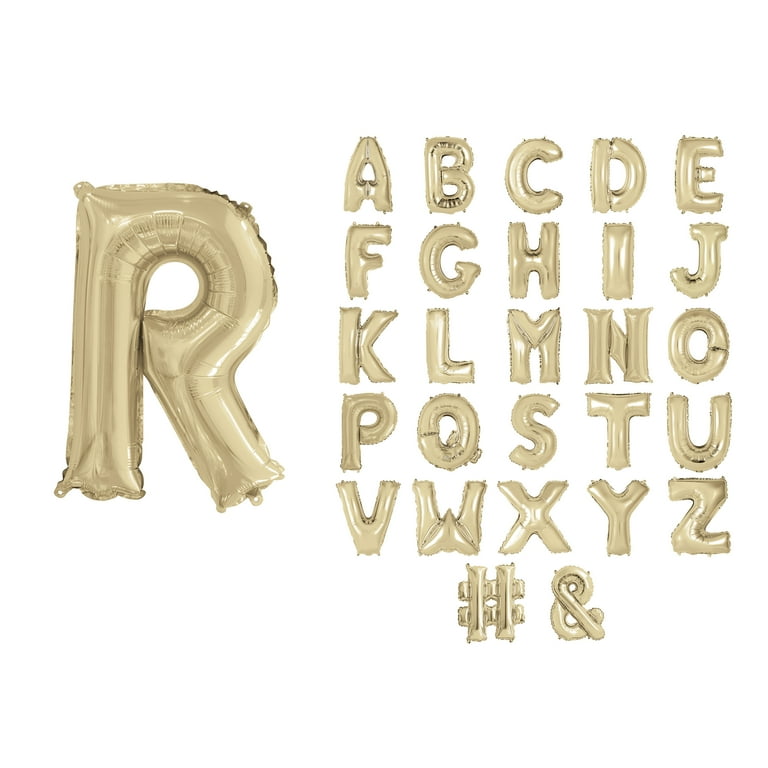 Way to Celebrate! Foil Letter Balloon, "R", Gold, 14in