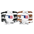 thumbnail image 1 of Oklahoma USA mapa estrellas rayas bandera forma Pulsera pareja de cuerdas de cuero Unbranded M, 1 of 3