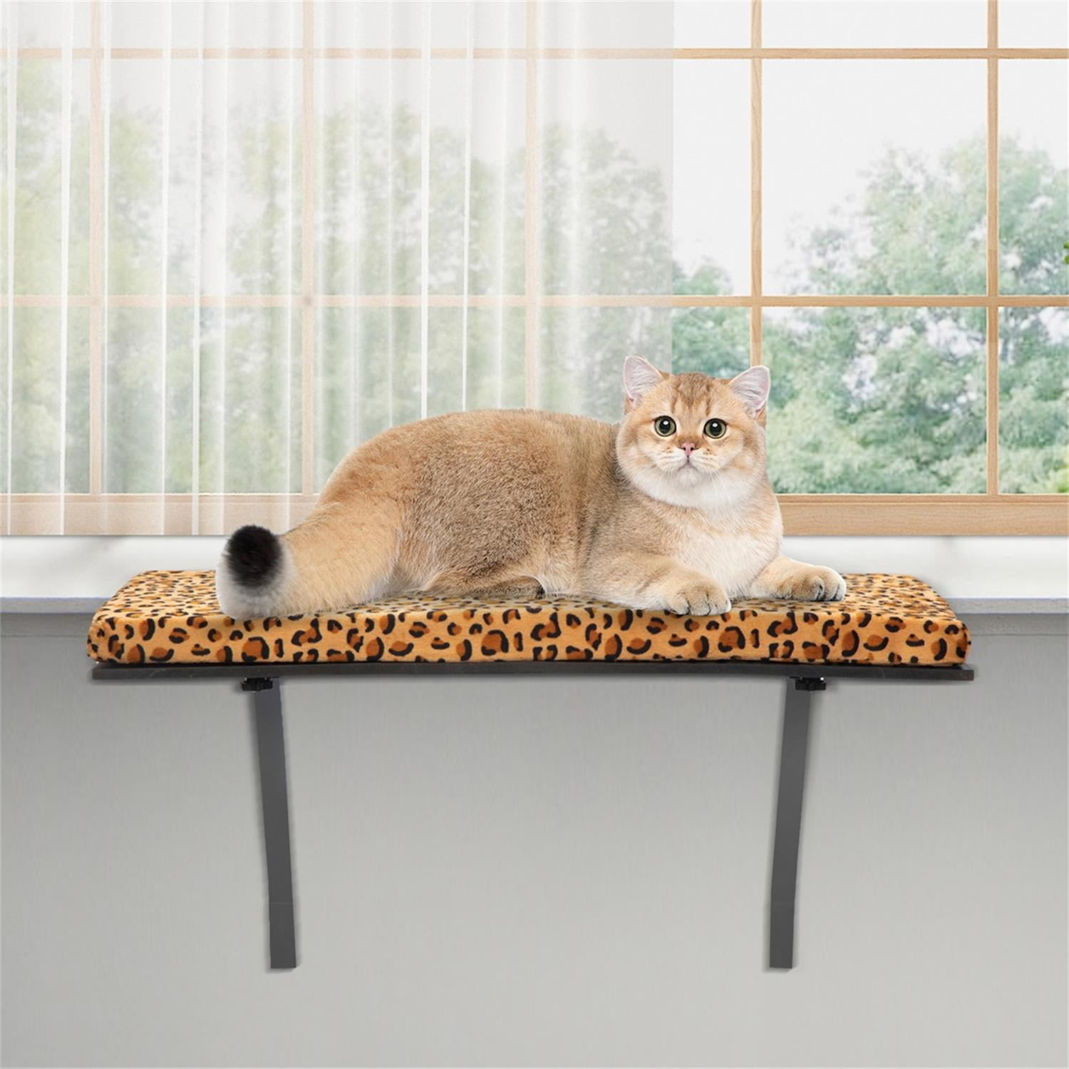 Pefilos 14" Cat Window Seat Wall Mount Perch House for Large Indoor Cats, Cat Hammock for Window Heavy Duty Cat Bed Shelves Furniture for Wall, Kitty Sill Window Perch Cat Accessories, Leopard Pefilos 14" Cat Window Seat Wall Mount Perch House for Large Indoor Cats, Cat Hammock for Window Heavy Duty Cat Bed Shelves Furniture for Wall, Kitty Sill Window Perch Cat Accessories, Leopard