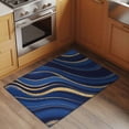 thumbnail image 2 of Navy Blue Moire Entryway Rug 2'x3'&nbsp; Non Slip Front Door Mats, Modern Abstract Art Entrance Rugs Indoor Outdoor Carpet, Washable Floor Mats Small Area Rug for Bedroom Kitchen, 2 of 8