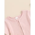 thumbnail image 5 of Caoirhny Baby Boys Girls Jumpsuits Short Sleeve Round Neck Full Zip Ribbed Rompers Newborn Clothes, 5 of 6