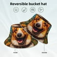 thumbnail image 2 of Rocae Artistic Sunflower Corgi for reflective Bucket Hat for Men Women Summer Beach Travel Summer Cap, 2 of 6