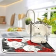 thumbnail image 5 of Red Grey Roses Flowers Dish Drying Mat Dish Drainer Rack Mats Water Absorbent Non-Slip Easy Clean Heat Resistant for Kitchen Counter, 5 of 8