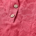 thumbnail image 6 of Womens 3/4 Sleeve Tops Cotton Linen Shirts Embroidered V Neck Button Boho Blouses Loose Fit Dressy Casual Tunic Top, 6 of 7