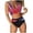 A-Watermelon Red243, variant on XIAOCHA Women's Retro Push Up Two Piece Swimsuit High Waisted Ruched Print Bikini Tankini Set