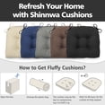 thumbnail image 7 of Shinnwa Chair Cushions for Kitchen Chairs Memory Foam Tufted Dining Chair Pads with Ties Non Slip Seat Cushions, Set of 4, Brown, 7 of 7