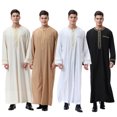 thumbnail image 1 of Men Muslim Saudi Robe Kaftan Dubai Tunic Long Top Blouse Thobe, 1 of 3