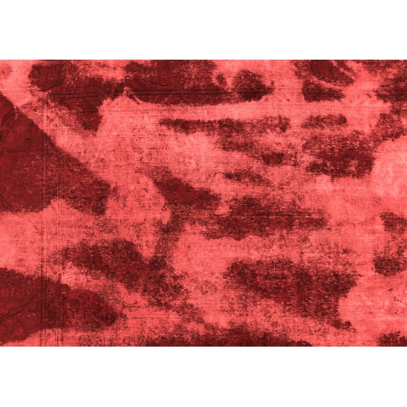 Ahgly Company Indoor Rectangle Abstract Red Modern Area Rugs, 2' x 5'