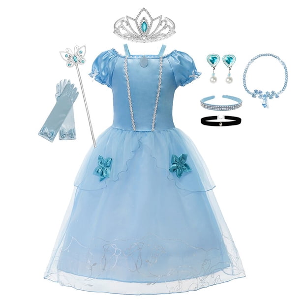 Disney vestido de Cosplay de Cenicienta Rapunzel para niña, ropa de Blancanieves, Bella Aurora, vestido de fiesta de cumpleaños para niños, disfraz de princesa Fivean unisex