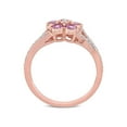 thumbnail image 4 of 3/5 Carat (Ctw) Pink Sapphire Ring in 10K Rose Pink Gold with Diamonds for Women, 4 of 6