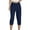 Navy#2, variant on Fesfesfes Women's Cargo Pants Casual Solid Color Elastic High-Waist Drawstring Short Trousers with Pockets Summer Comfy Outdoor Shorts(Black,M)