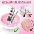 thumbnail image 3 of Máquina limpiadora de pinceles de maquillaje eléctrica Carga USB Cepillos cosméticos automáticos de silicona portátiles Herramienta de limpieza de pinceles de sombra de ojos, 3 of 5