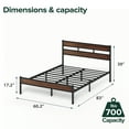 thumbnail image 6 of Zinus 39" Roman Bamboo and Metal Platform Bed Frame, Queen, 6 of 10