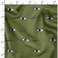 thumbnail image 2 of Soimoi Green Fabric - By the Yard - 56 Inch Wide - Eyes Face Textile - Abstract and Artistic Patterns for Stylish Creations Printed Fabric, 2 of 6