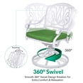 thumbnail image 3 of VIVIJASON 3-Piece Patio Furniture Dining Set, Outdoor All-Weather Cast Aluminum Bistro Set, Include 2 Swivel Chairs and 35.4" Round Table w/Umbrella Hole for Balcony, Lawn, Garden, Backyard, White, 3 of 7