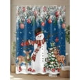 thumbnail image 4 of Navy Blue Christmas Shower Curtain Set, Waterproof Shower Curtains for Bathroom, Snowman Xmas Tree Ball Elk Snowflake Washable Fabric Cloth Bath Curtain for Bathtub Decoration with Hooks 66x72 Inches, 4 of 6