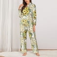 thumbnail image 2 of Haiem Daisies And Wildflowers Pattern Women’s Long-sleeve Sleepwear,Sleepwear Set,2-piece Loungewear Set,Soft PJs Comfy Nightwear with Pockets-Small, 2 of 7