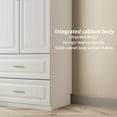 thumbnail image 5 of OXYLIFE 4-Door Wardrobe Armoire with Hutch, Shelves and Drawers,White Closet Storage Cabinet with Clothing Rod for Bedroom, 93.3" H, 5 of 8