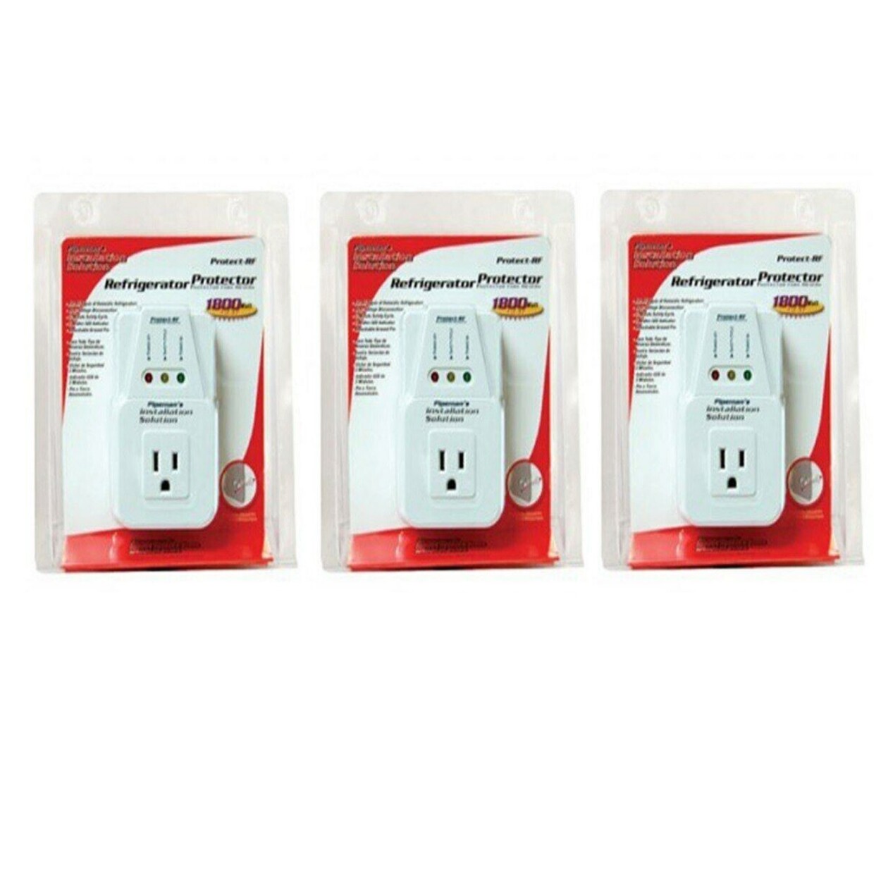AC Voltage Protector, Brownout and Surge Protector, 1800W, 3 pcs
