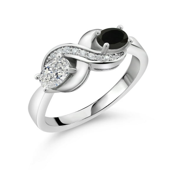 Gem Stone King 18K Rose Gold Plated Silver Lab Grown Diamond, Green Peridot & White Created Sapphire Statement Ring for Women | 0.99 Cttw | Oval 6X4MM | Gemstone April Birthstone | Size 6