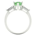 thumbnail image 4 of Three-Stone Engagement Ring for Women - 2.5ct Simulated Green Diamond in 18K White Gold Promise Ring, 4 of 6