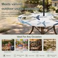 thumbnail image 6 of Round Outdoor Tablecloth with Umbrella Hole and Zipper, Navy Blue Starfish Tablecloth with Elastic Waterproof, Coastal Summer Beach Nautical Patio Table Covers for 45" - 54" Picnic Pool Tables, 6 of 9