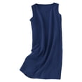 thumbnail image 2 of Women's Dress Fashion Summer Solid Casual Round Neck Sleeveless Mini Dresses Blue XL, 2 of 6