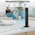 thumbnail image 3 of FREE VILLAGE Electric 90°Oscillating Tower Fan with Remote Control,Standing Floor Bedroom Fans that Blow Colding Air 3 Speed Settings & 12H Timer,Bladeless Fan for Home Office Dorm,Gray, 3 of 7