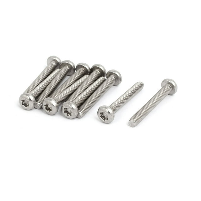Unique Bargains M4x30mm 304 Stainless Steel Button Head Torx Screws Bolts T20 Drive 10pcs