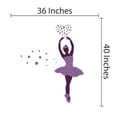 thumbnail image 3 of BALLERINA - Vinyl Purple Themed Ballerina Dancer Decoration Floral Tutu Design Kids Girls Nursery Bedroom Wall Decal - Home Living Room Heart Flowers Adhesive Wall Sticker 36" x 40", 3 of 3